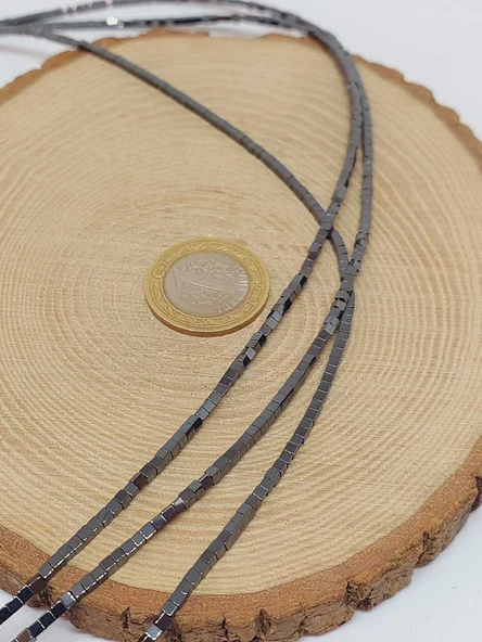 Hematit Taşı Küp Şekilli 2mm Dizi (56068) - Resim 5