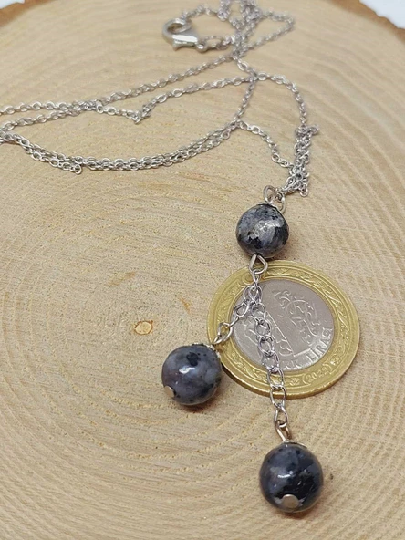 Spektrolit Taşı Zincirli Kolye (15390) - Resim 3