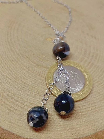 Akik Taşı Zincirli Kolye (22425) - 2