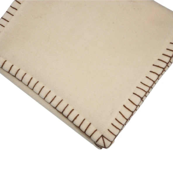 Artoholic krem polar nakışlı atkı - 2