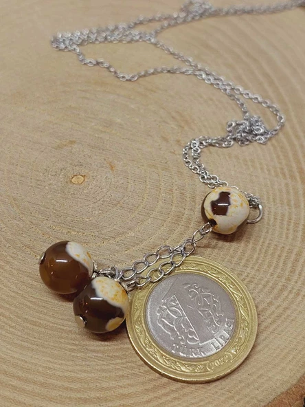 Akik Taşı Zincirli Kolye (22430) - Resim 3