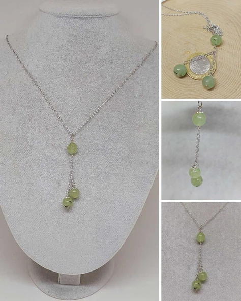 Prehnit (Prinayt) Taşı Zincirli Kolye (14300) ürün görseli