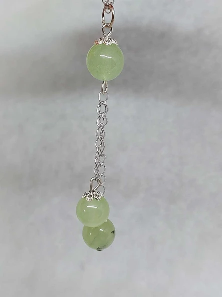 Prehnit (Prinayt) Taşı Zincirli Kolye (14300) - Resim 4