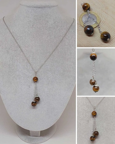 Kaplangözü Taşı Zincirli Kolye (8936) ürün görseli 1