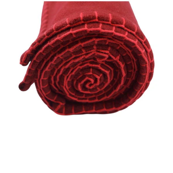 Artoholic bordo polar tasarım nakışlı atkı - 4