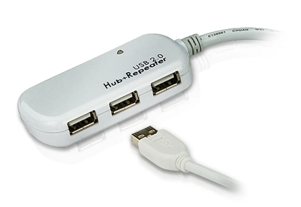 4 Port USB 2.0 Sinyali Aktif Uzatıcı Hub 12 metre (Zincirleme bağlantı ile maksimum 60 metre) 12M 4-port USB 2.0 Extender (Daisy-chaining up to 60m)