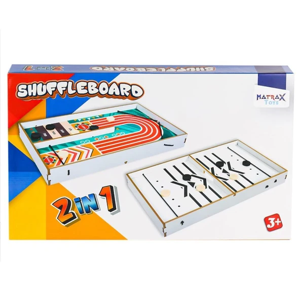 Nessiworld 416 Shuffleboard Oyunu 2IN1 -Akçiçek Oyuncak - 2