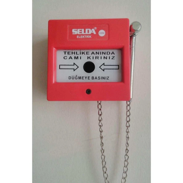 1016-Ç 220V İkaz Butonu Kare (Çekiçli) TdrTR