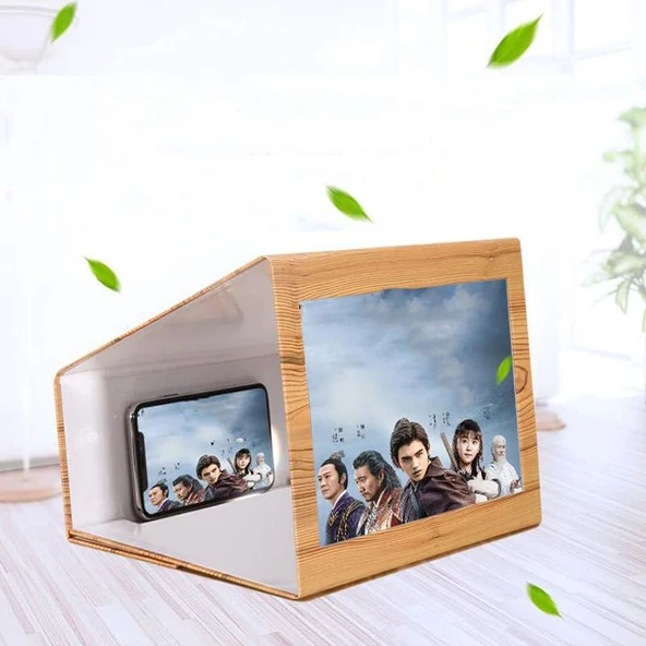 3D Cep Telefonu Ekran Büyüteci Ahşap TdrTR