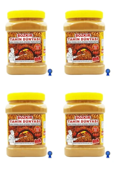 Bozkır Tahin Merkezi Odun Ateşinde Kavrulmuş Bozkır Tahini 935 gr - 4 adet ( taş değirmen & doğal)