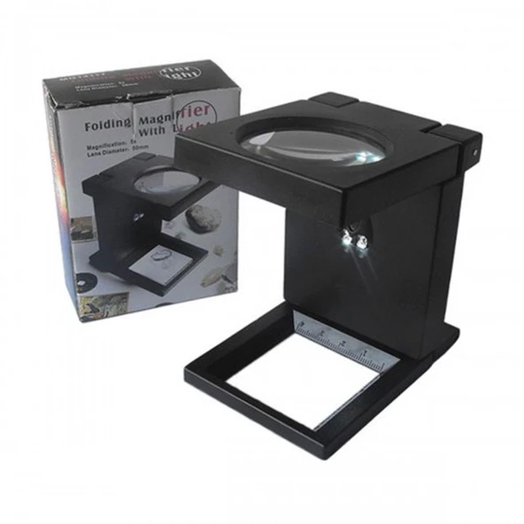 Katlanır Plastık Led Işıklı Test Cıhazı Büyüteç 2.5X90Mm TdrTR