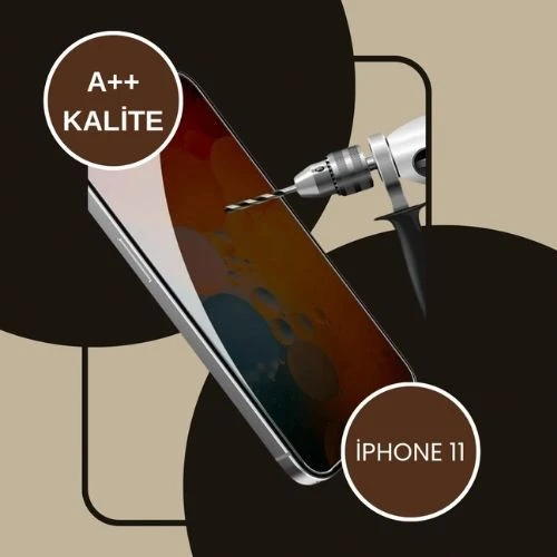 iPhone 11 Uyumlu Kırılmaz Cam Privacy Hayalet Tam Kaplayan Ekran Koruyucu - 5
