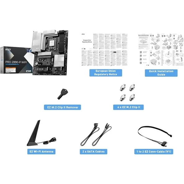 MSI PRO Z890-P WIFI-7 DDR5 HDMI-DP USBC PCIE 5.0 1851P ATX - Resim 6