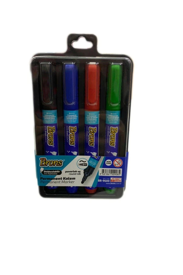 Brons Doldurulabilir Permanent Marker 4 Adet 3mm Yuvarlak Uç ürün görseli 1