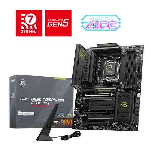 MSI MAG B850 TOMAHAWK MAX WIFI7 DDR5 HDMI-DP PCIE 5.0 AM5 ATX - 1