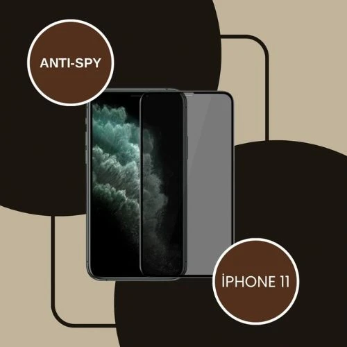 iPhone 11 Uyumlu Kırılmaz Cam Privacy Hayalet Tam Kaplayan Ekran Koruyucu - 6