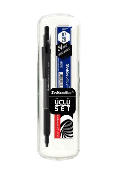 Scrikss Antrasit Graph-x 0.7 mm Kalem Silgi Uç Seti