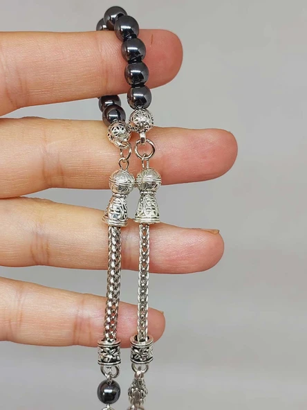Hematit Taşı Sallamalık Zaza Tesbih 6mm (3214) - Resim 5