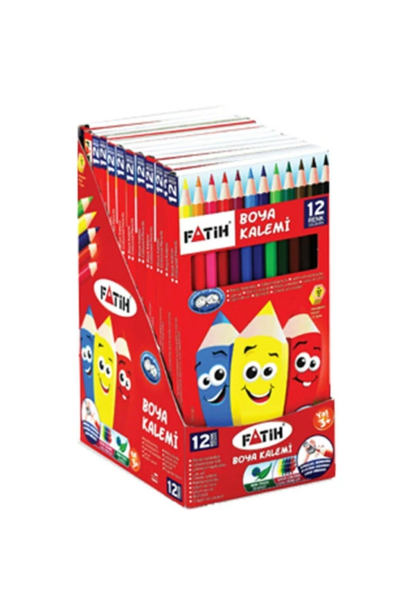 Fatih Kuru Boya Karton Kutu Tam Boy 12 Lİ (12 Paket)