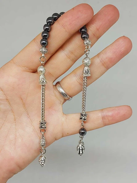 Hematit Taşı Sallamalık Zaza Tesbih 6mm (3214) - Resim 2