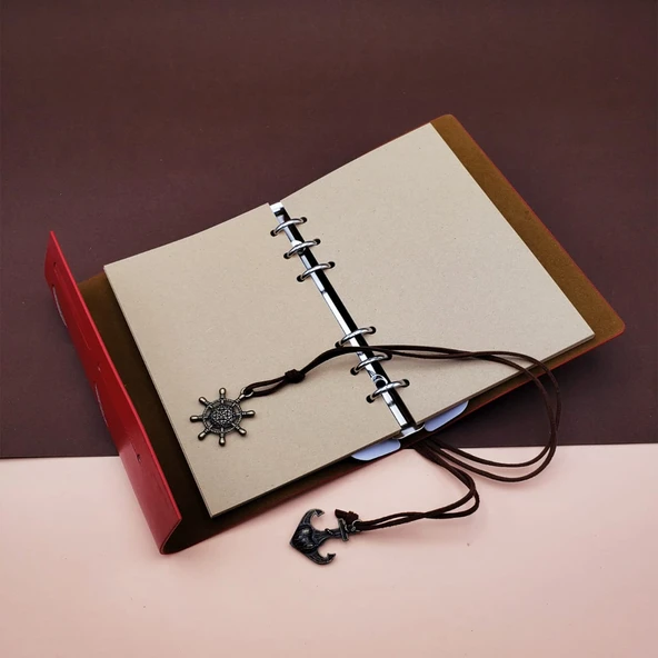 Deri Pusula Tasarımlı Defter TdrTR