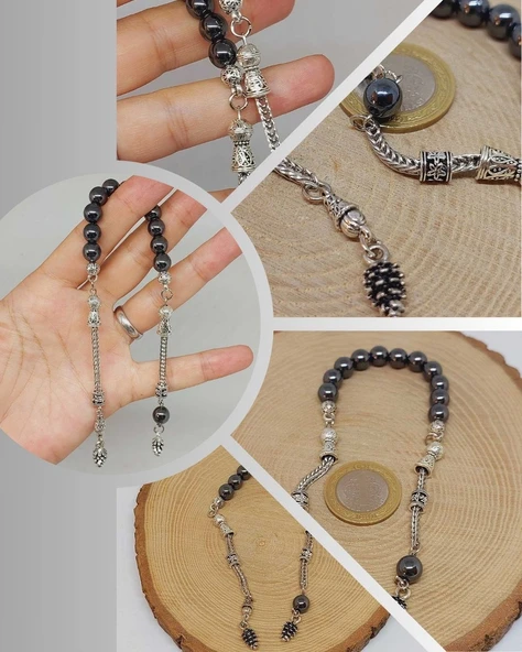 Hematit Taşı Sallamalık Zaza Tesbih 8mm (3614) ürün görseli