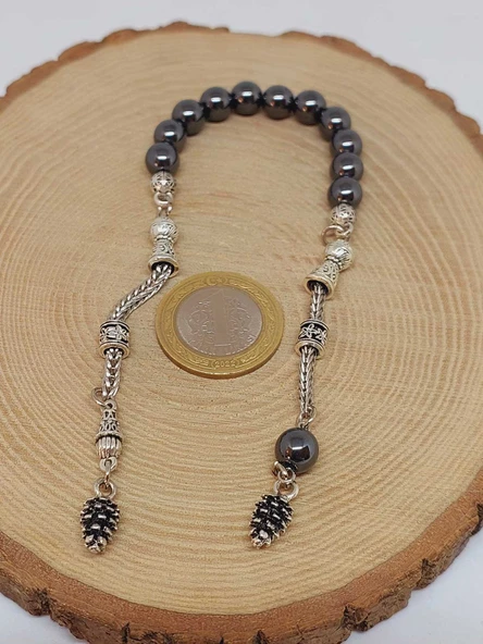 Hematit Taşı Sallamalık Zaza Tesbih 8mm (3614) - Resim 6