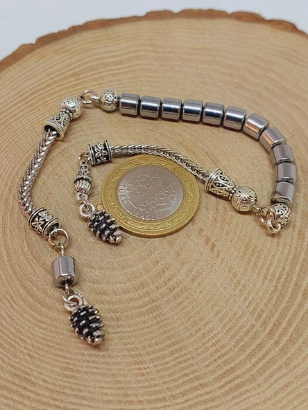 Hematit Taşı Silindir Kesim Sallamalık Zaza Tesbih 6mm (48194) - Resim 3