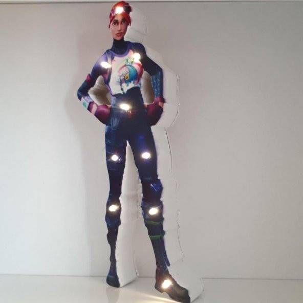 Fortnite Brite Bomber Karakteri Led Işıklı Pano Biblo Ahşap Masa Dekor - 4