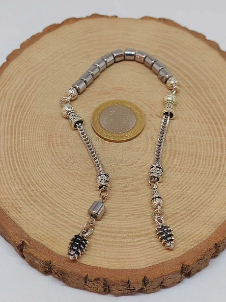 Hematit Taşı Silindir Kesim Sallamalık Zaza Tesbih 6mm (48194) - Resim 6