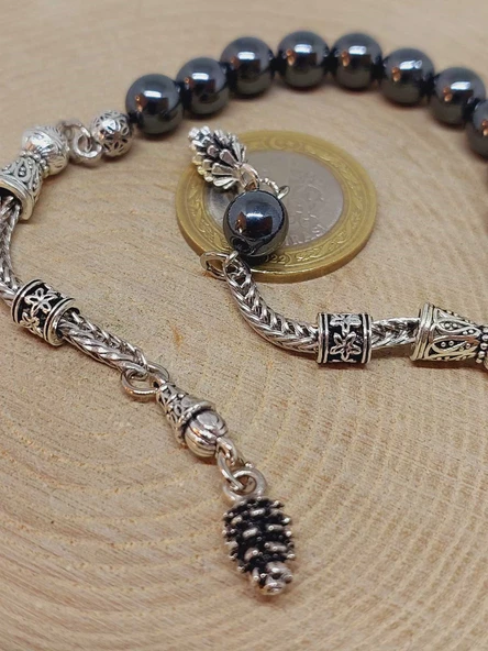 Hematit Taşı Sallamalık Zaza Tesbih 8mm (3614) - Resim 3