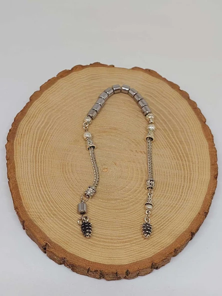 Hematit Taşı Silindir Kesim Sallamalık Zaza Tesbih 6mm (48194) - Resim 4