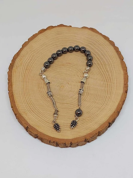 Hematit Taşı Sallamalık Zaza Tesbih 8mm (3614) - Resim 4