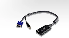 USB KVM Adaptörü (CPU Modül), KVM Kablosunun PC'nin USB portuna Bağlanması İçin Adaptör, maksimum mesafe 50 metre USB VGA KVM Adapter with Composi TdrTR