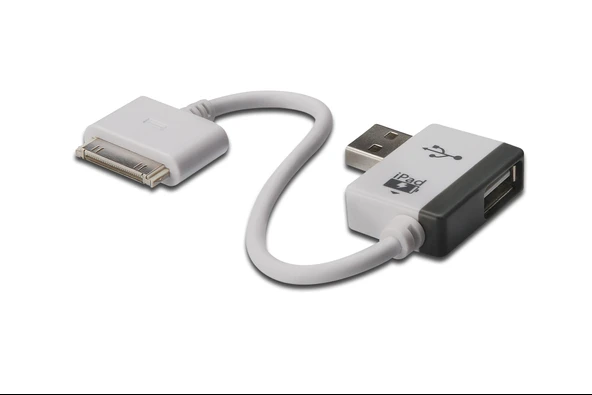 Digitus Mobil Taşınabilir Cihazlar için Evrensel Şarj Kablosu, USB A Dişi  Apple 30pin Erkek, 1 port USB 2.0 Hub özelliği TdrTR