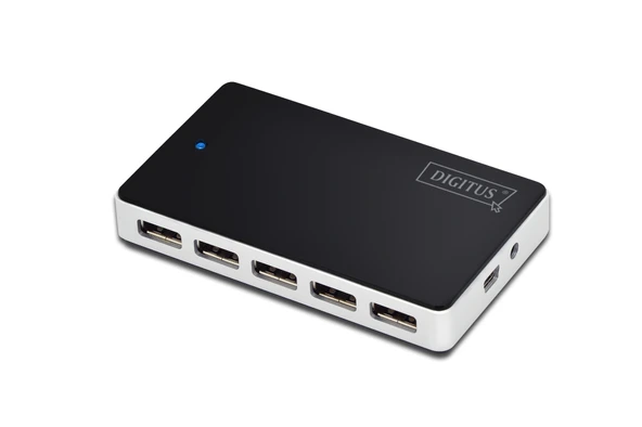 Digitus 10 Port USB Hub, USB 2.0, güç adaptörlü, plastik TdrTR
