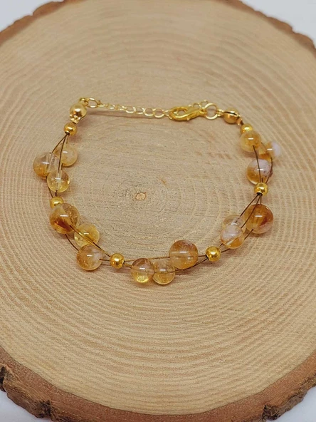 Sitrin Taşı Tasarım Bileklik 6-8mm (55708) - Resim 4