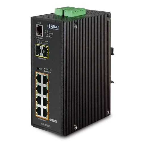 Endüstriyel Tip Yönetilebilir Switch (Industrial Managed Switch) 8-Port 10/100/1000Base-TX IEEE 802.3at/af PoE Injector (Port başına 36 watt) (PoE Güç  TdrTR