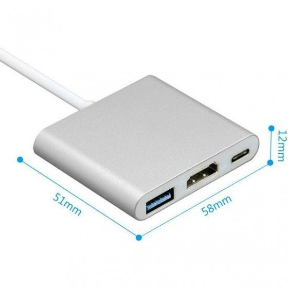 START FC-01 USB3.1 TYPE-C=>HDMI+USB3.1 TYPE-C +USB3.0 Çevirici Adaptör - 4