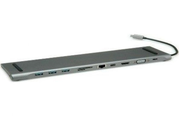 START FC-11 USB-C=>HDTV 11Lİ ÇOK FONKSİYON RJ45+VGA+USB3.1 TYPE-C+3,5mm Kulaklık Girişi+SD+TF