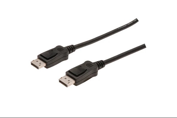 DisplayPort (DP) Bağlantı Kablosu, DP Erkek - DP Erkek, 3 metre, kilit mekanizmalı, DP, 1.2 uyumlu, UL, siyah renk TdrTR