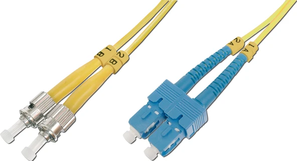 Beek ST-SC Fiber Optik Patch Kablo, 9/125 µ, Singlemode, 3.0mm, Duplex, OS2, LSZH, 1 metre TdrTR