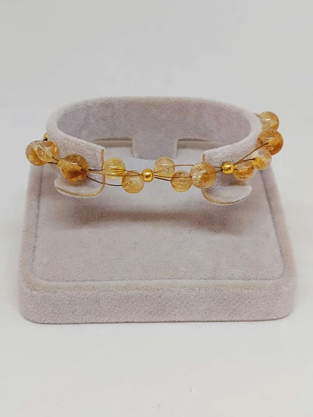 Sitrin Taşı Tasarım Bileklik 6-8mm (55708) - Resim 2