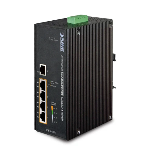 Endüstriyel Tip Yönetilemeyen PoE+ Switch (Industrial Unmanaged PoE+ Switch) 5-Port 10/100/1000Base-TX 4-Port IEEE 802.3at/af PoE+ Injector (Port başın TdrTR