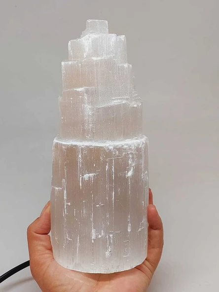 Selenit Kule Doğal Taş Lamba - 20 cm (55754) - 2