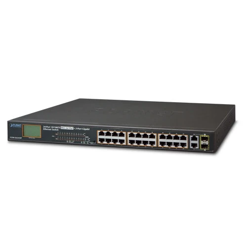 Yönetilemeyen Switch (Unmanaged Switch) 24-Port 10/100Base-T IEEE 802.3at/af PoE+ injector (Port başına 30.8 watt) (PoE Güç Bütçesi maks. 300 Watt)< TdrTR