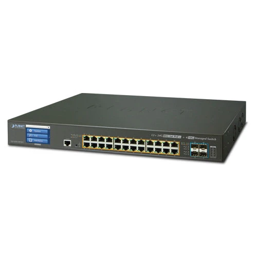 L2+ Yönetilebilir Switch (L2+ Managed Switch) 24-Port 10/100/1000T IEEE 802.3at/af PoE+ Injector Port (Port başına 30.8 watt) (400 Watt PoE Güç Bütçesi TdrTR