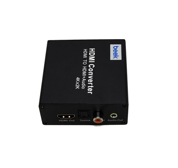 Beek HDMI  HDMI + Ses Sinyal Çeviricisi,  1 x HDMI giriş, 1 x HDMI çıkış + Toslink ses çıkışı (SPDIF yuva) + Coax ses çıkışı (Cinch yuva) + Analog ses  TdrTR