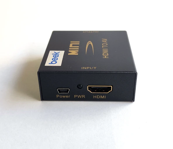 Beek HDMI  RCA Video (Görüntü) & Audio (Ses) Sinyal Çeviricisi, 1 x HDMI giriş, 1 x mini USB giriş (güç), 1 x AV (CVBS) çıkışı (Cinch yuva), 1 x Sa TdrTR