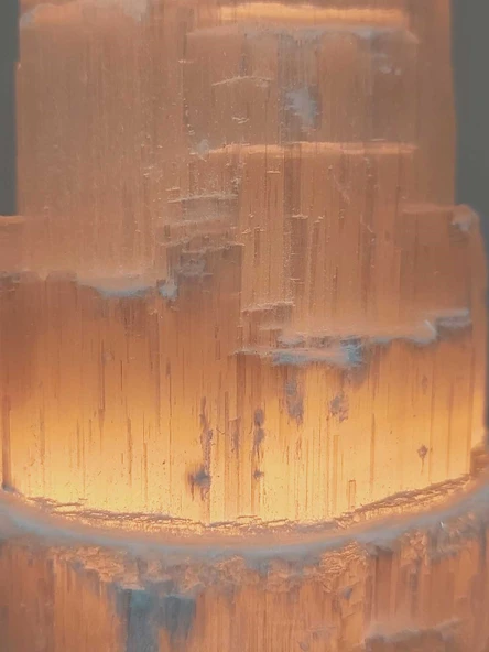 Selenit Kule Doğal Taş Lamba - 25cm (55756) - 2